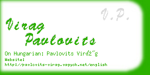 virag pavlovits business card